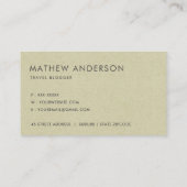 レトロクラフトベージュイエローヴィンテージワールドマップ 名刺 (裏面)