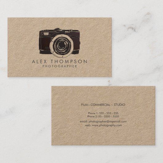 レトロクラフトヴィンテージフィルムカメラ撮影者 名刺 (正面/裏面)