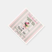 レトロクラブピンクボウ愛あなた抹茶ベビーシャワー スタンダードカクテルナプキン (角)