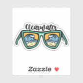 レトロクリアウォータービーチのアートワーク シール (シート)