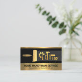 レトロクリエイティブ金ゴールドハンドイマンツール建築 名刺 (スタンド正面)