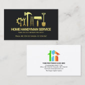 レトロクリエイティブ金ゴールドHandyman Tools Motif Builder 名刺 (正面/裏面)