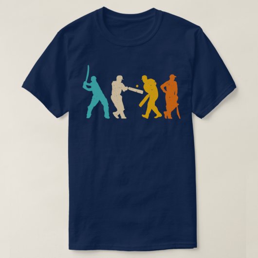 レトロクリケット選手ヴィンテージクリケット選手スポーツ恋人 Tシャツ (デザイン正面)