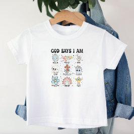 レトロクリスチャン神は私は復活祭だと言う トドラーTシャツ