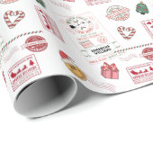 レトロクリスマスかわいいパーソナライズされたベビーキッズ ラッピングペーパー (ロールコーナー)