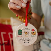 レトロクリスマスかわいいパーソナライズされた写真 セラミックオーナメント