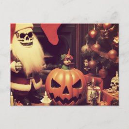 レトロクリスマスがハロウィンホラーに出会う ポストカード