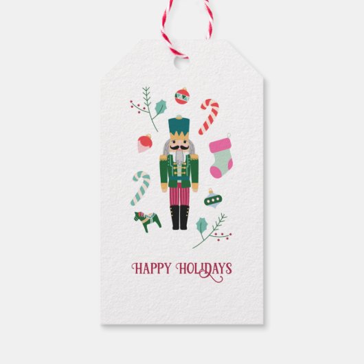レトロクリスマスくるみ割りヴィンテージ休日 ギフトタグ (裏面)