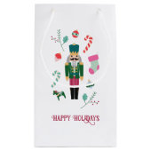 レトロクリスマスくるみ割りヴィンテージ休日 スモールペーパーバッグ (裏面)