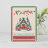 🎄レトロクリスマスのあったか雪の家 シーズンカード (スタンド正面)