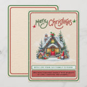 🎄レトロクリスマスのあったか雪の家 シーズンカード (正面/裏面)