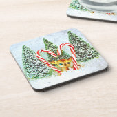 レトロクリスマスの子豚 コースター (左側)