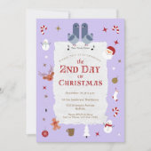 レトロクリスマスの第2日目の遅れたクリスマスパーティー 招待状 (正面)