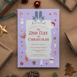 レトロクリスマスの第2日目の遅れたクリスマスパーティー 招待状