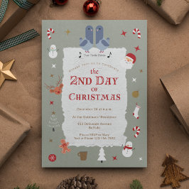 レトロクリスマスの第2日目の遅れたクリスマスパーティー 招待状