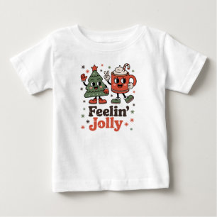 レトロクリスマスの雰囲気 陽気なヴィンテージ ホリデー ベビーTシャツ
