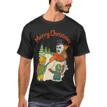 レトロクリスマスの「私の初めの耐火ストレートTシャツ」