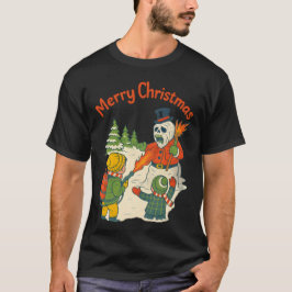 レトロクリスマスの「私の初めの耐火ストレートTシャツ」 Tシャツ