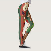 レトロクリスマスアイコンのレギンス レギンス (右)