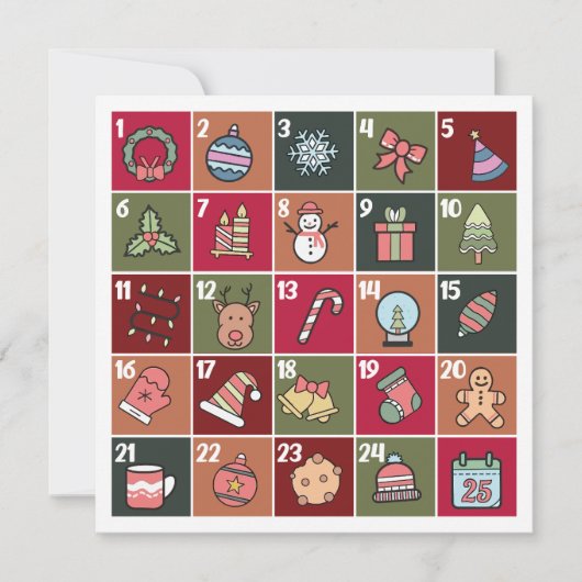レトロクリスマスアドベント2023ホリデーカード (正面)