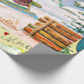 レトロクリスマスイラストレーションIWrapping紙 ラッピングペーパー (角)