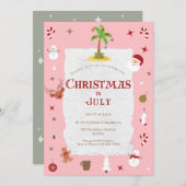 レトロクリスマスインセブンズベレードホリデーパーティー 招待状 (正面/裏面)