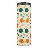 レトロクリスマスオーナメントとギフトパターン タンブラー (裏面)