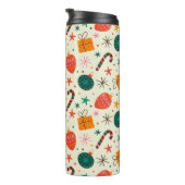 レトロクリスマスオーナメントとギフトパターン タンブラー (回転右)