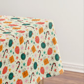 レトロクリスマスオーナメントとギフトパターン テーブルクロス (インサイチュ)