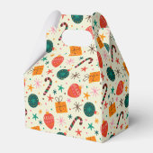 レトロクリスマスオーナメントとギフトパターン フェイバーボックス (裏面サイド)