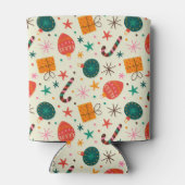 レトロクリスマスオーナメントとギフトパターン 缶クーラー (裏面)