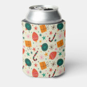 レトロクリスマスオーナメントとギフトパターン 缶クーラー (缶裏面)