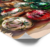 レトロクリスマスオーナメントウォールアートプリント ポスター (角)