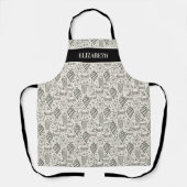 レトロクリスマスオーナメントカスタムパーソナライズされた エプロン (正面)