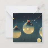 レトロクリスマスオーナメントスクリーンプリントスタイル ノートカード (正面)