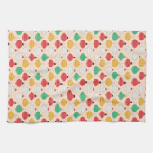 レトロクリスマスオーナメントパターン キッチンタオル (横)