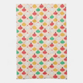 レトロクリスマスオーナメントパターン キッチンタオル (縦)