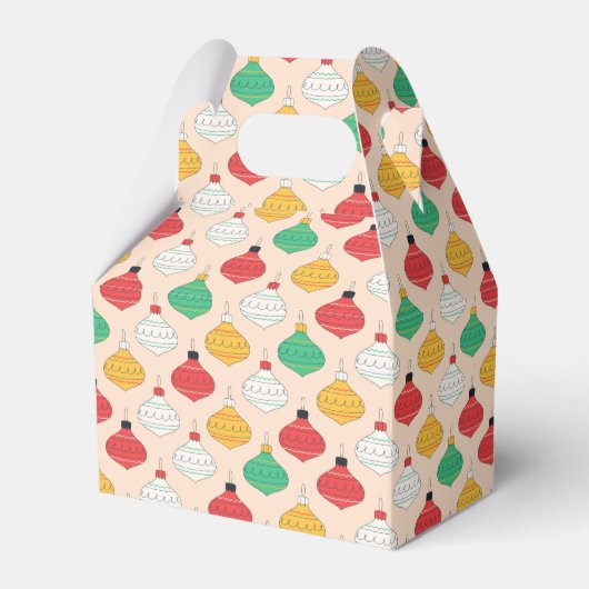 レトロクリスマスオーナメントパターン フェイバーボックス (正面サイド)