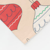 レトロクリスマスオーナメントパターン フリースブランケット (角)