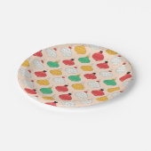 レトロクリスマスオーナメントパターン ペーパープレート (アングル)