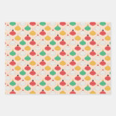 レトロクリスマスオーナメントパターン ラッピングペーパーシート (正面)