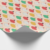 レトロクリスマスオーナメントパターン ラッピングペーパー (角)