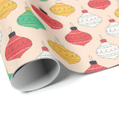 レトロクリスマスオーナメントパターン ラッピングペーパー (ロールコーナー)