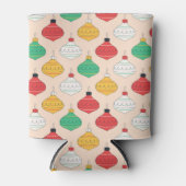 レトロクリスマスオーナメントパターン 缶クーラー (正面)