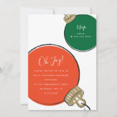 レトロクリスマスオーナメントパーティの招待状 招待状 (正面)