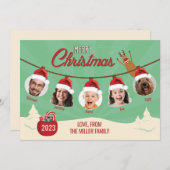 レトロクリスマスオーナメントファミリーカード シーズンカード (正面/裏面)