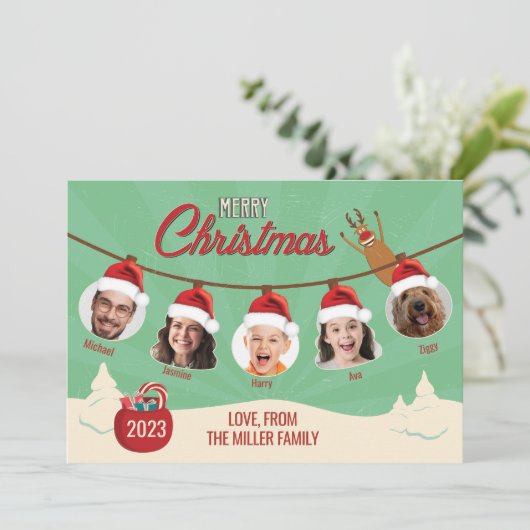 レトロクリスマスオーナメントファミリーカード シーズンカード (スタンド正面)