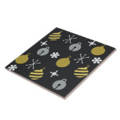 レトロクリスマスオーナメントブラック金ゴールド タイル (側面)