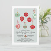 レトロクリスマスオーナメントホリデーオープンハウス 招待状 (スタンド正面)