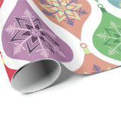 レトロクリスマスオーナメントホリデーラッピング紙 ラッピングペーパー (ロールコーナー)